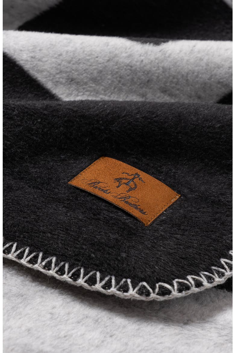 Geo Border Throw Blanket, Alternate, color, BLACK