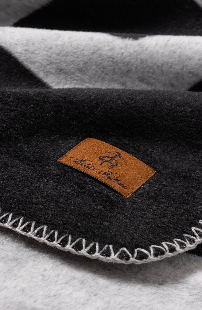 Brooks Brothers Geo Border Throw Blanket, Alternate, color, Black