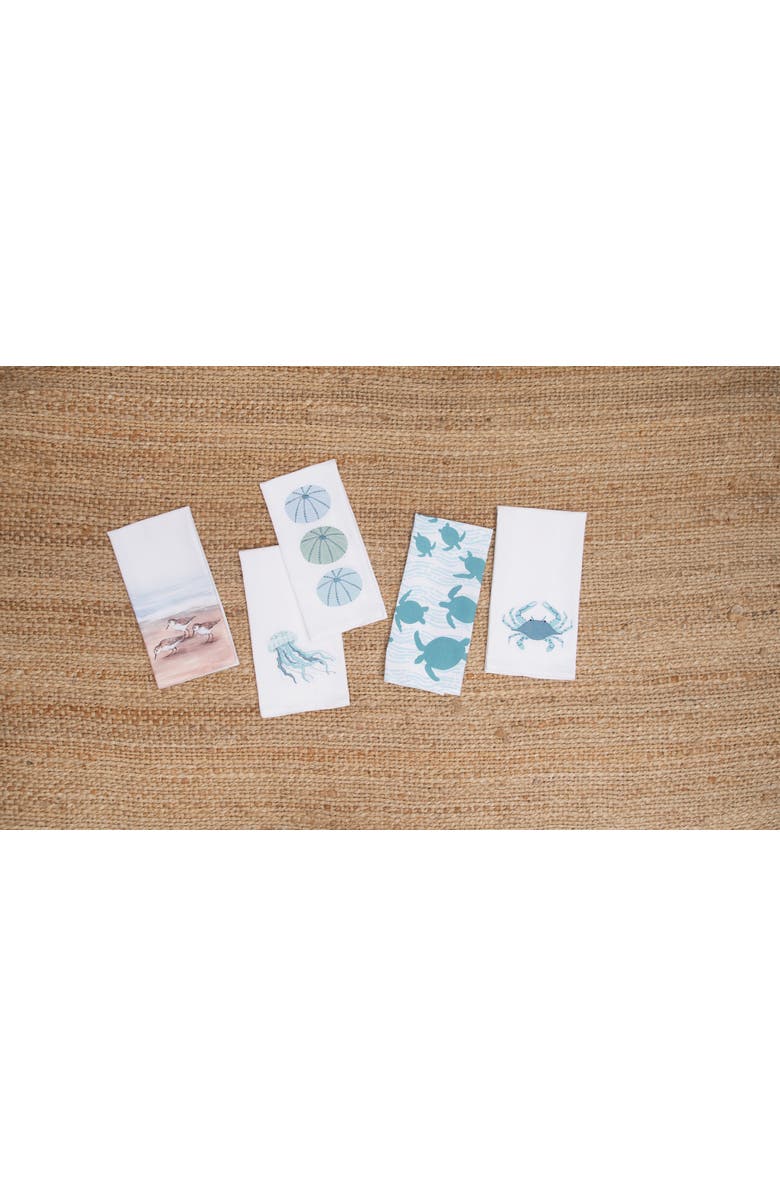 C&F Home Sea Glass Jellyfish Kitchen and Bathroom Embroidered Hand Towel, Alternate, color, Blue