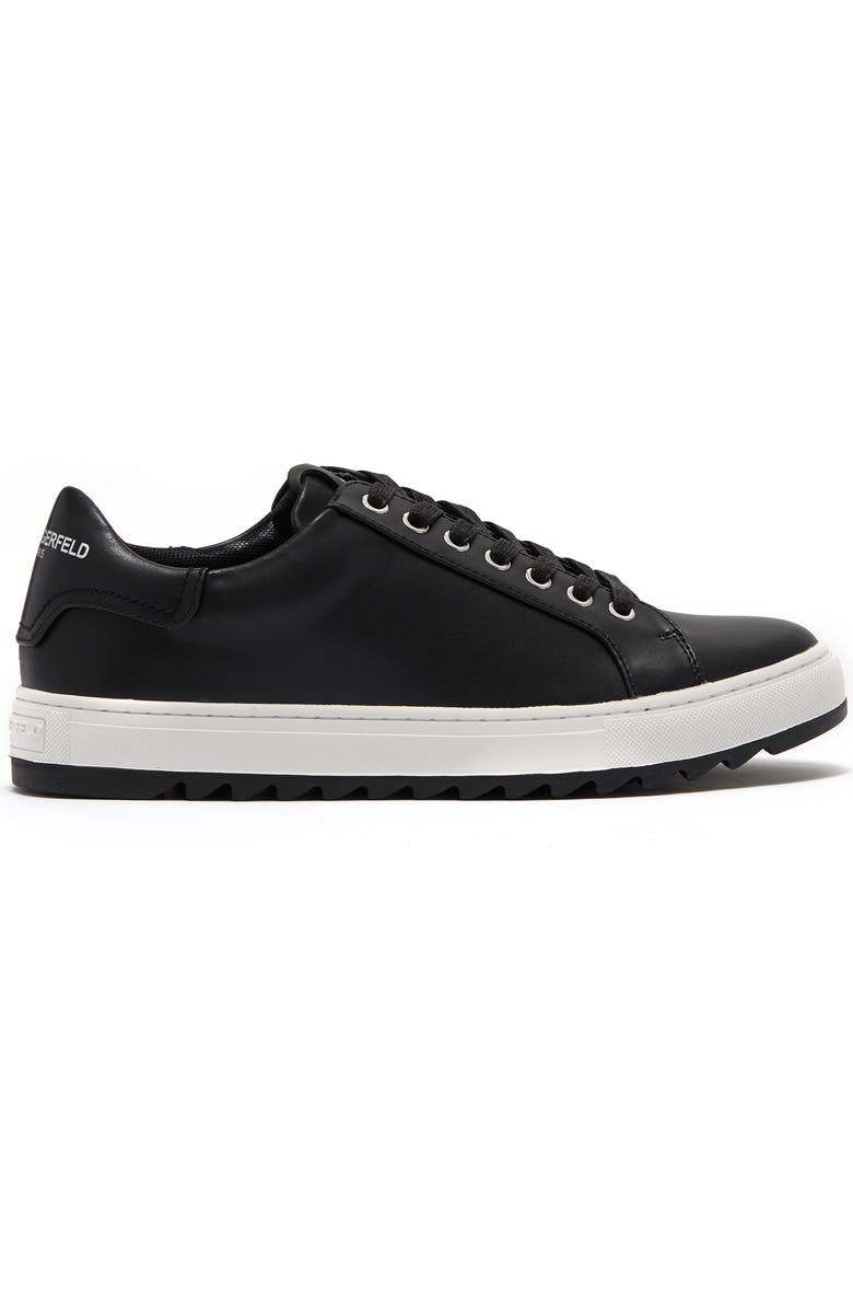 KARL LAGERFELD PARIS Leather Low Top Sneaker, Alternate, color, Black