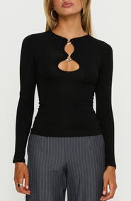Princess Polly Orlaith Long Sleeve Cutout Top