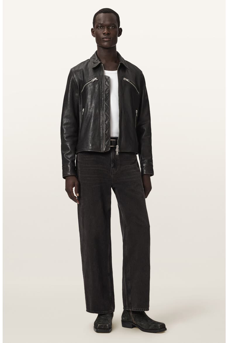 Verdi Leather Jacket, Alternate, color, BLACK