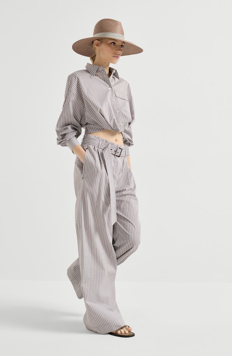 Brunello Cucinelli Loose Track trousers, Alternate, color, Bordeaux