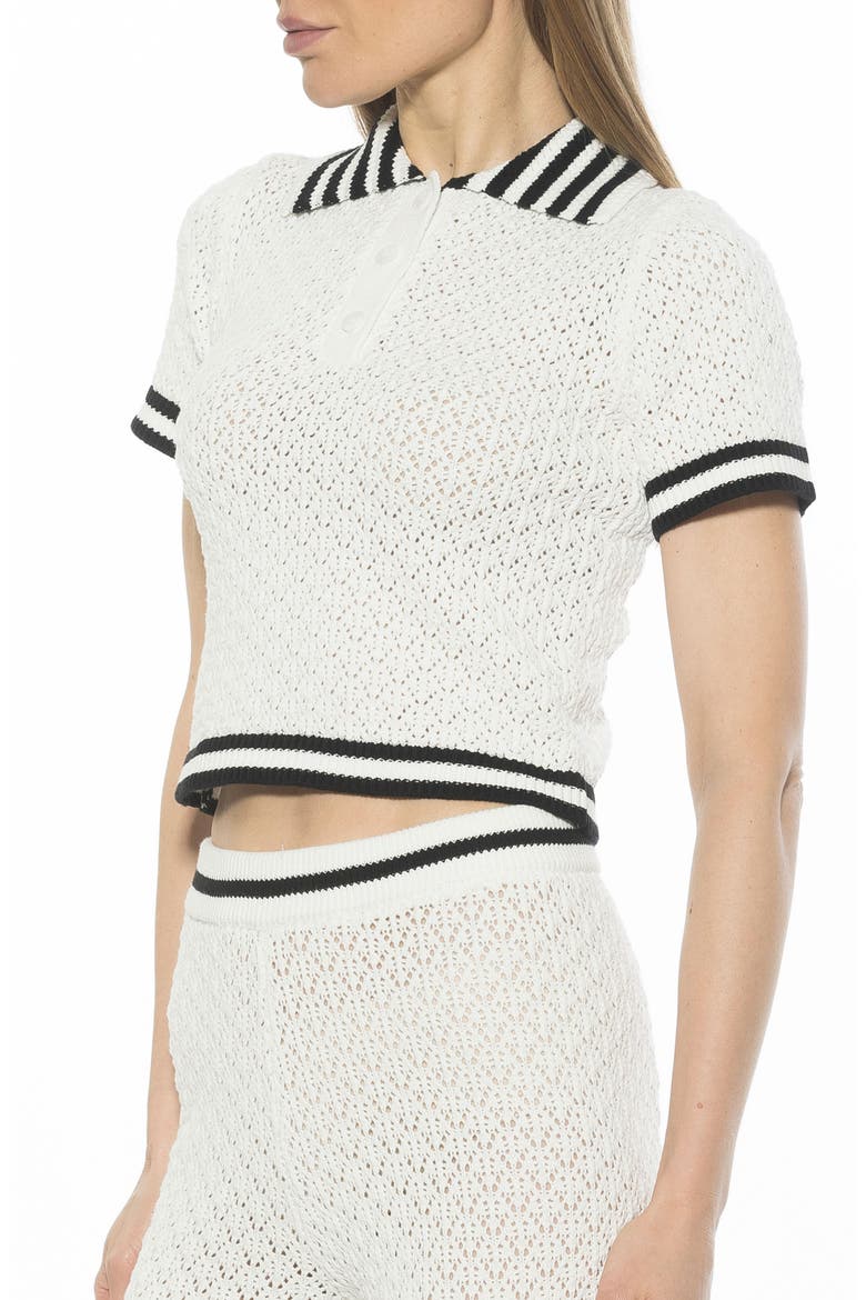 Brinley Crochet Stitch Polo, Alternate, color, IVORY