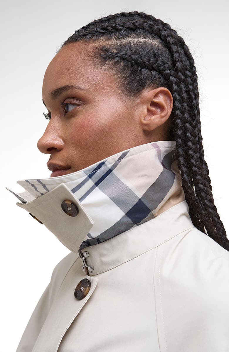 Barbour Robyn Water Resistant Trench Coat, Alternate, color, Mist/ Hessian Tartan