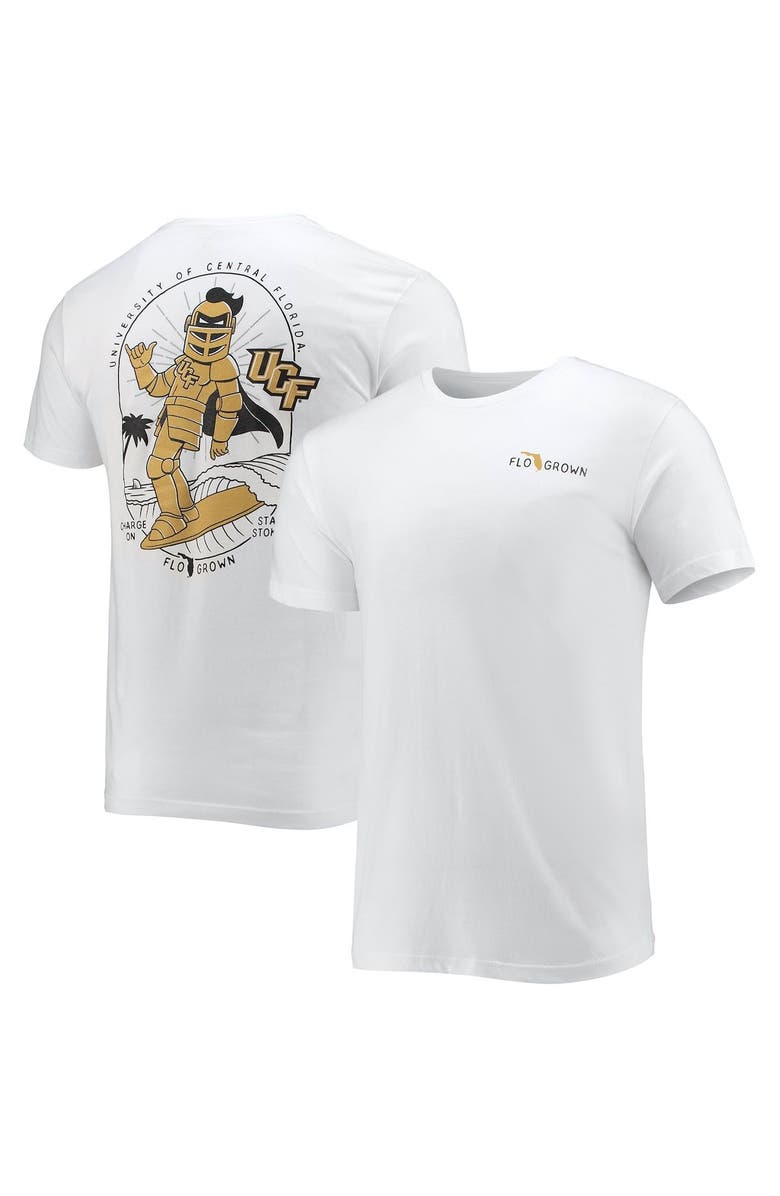 FLOGROWN Men's FloGrown White UCF Knights Knightro Surfer T-Shirt, Main, color, White