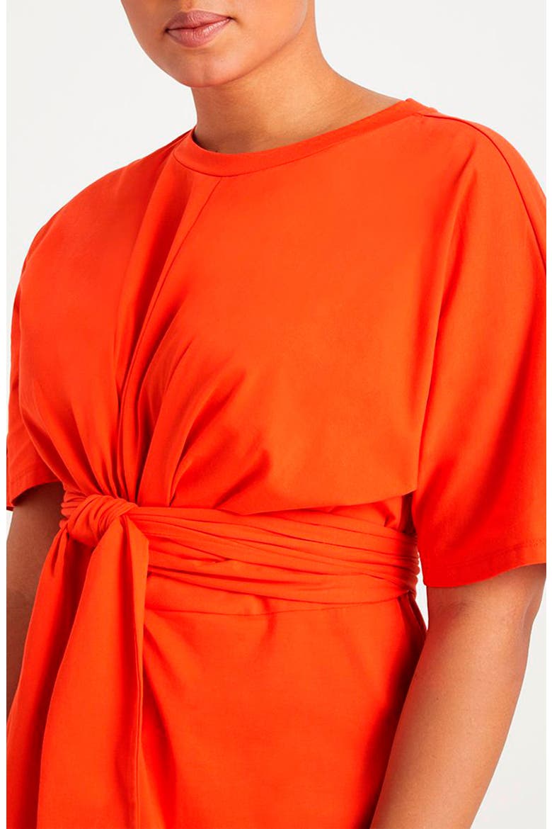 Cross Front Flutter Sleeve Dress, Alternate, color, PEPPERY VERMILLION
