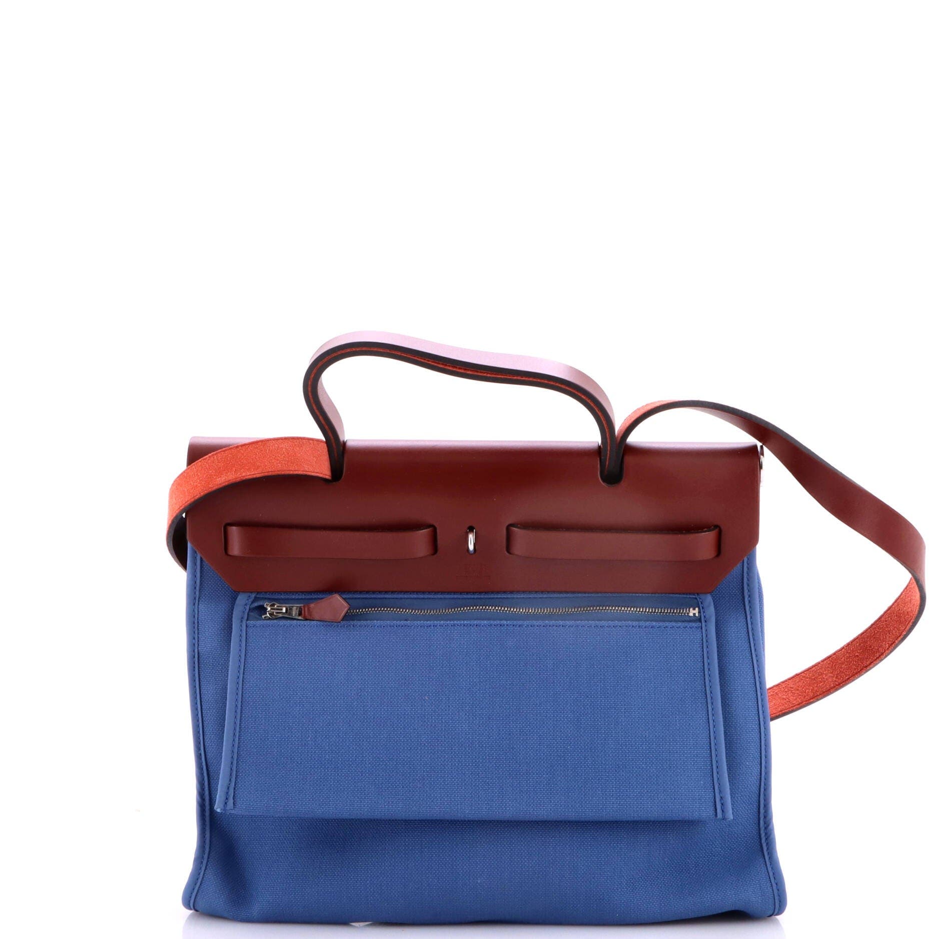 Herbag Zip Leather and Toile 31, Alternate, color, Blue
