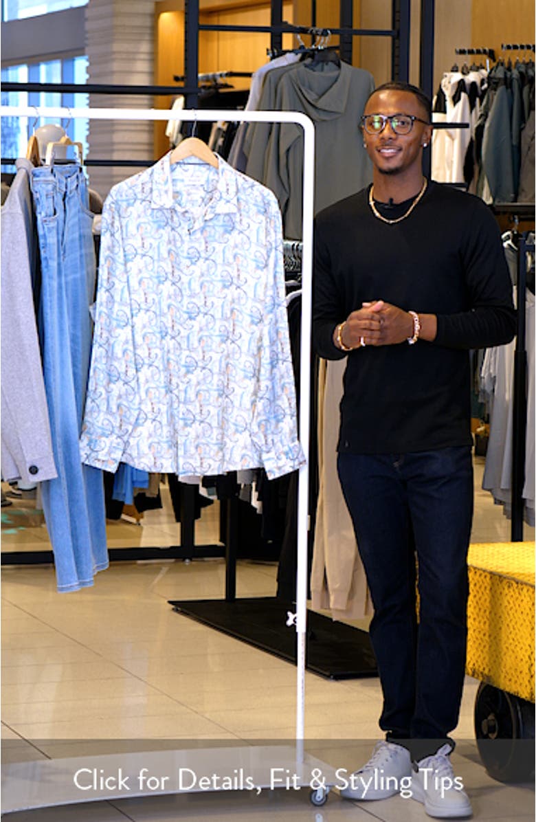 Julian Shaped Fit Linen Button-Up Shirt, sales video thumbnail