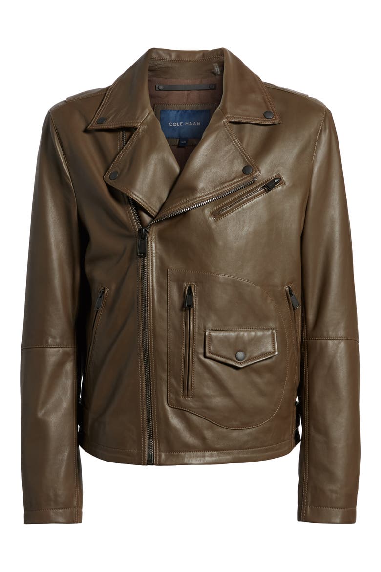 Lamb Leather Jacket, Alternate, color, PEBBLE