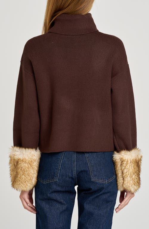 Wayf Rebecca Turtleneck Sweater In Animal Print