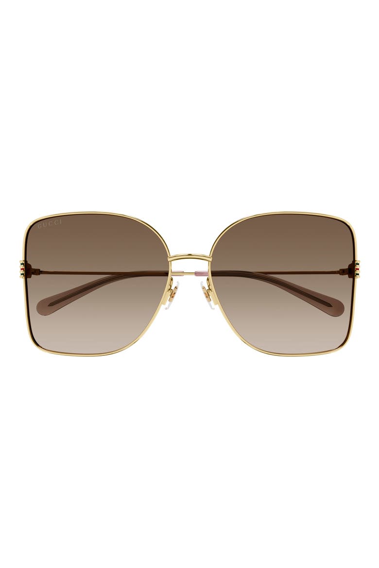 62mm Oversized Square Sunglasses, Main, color, GOLD