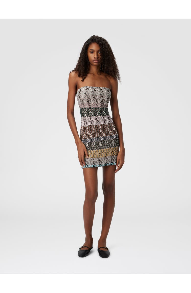 Missoni Mini Dress In Striped Embroidered Lace, Alternate, color, Multicoloured