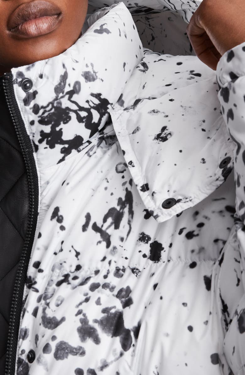 AllSaints Pember Puffer Jacket, Alternate, color, Black/ White