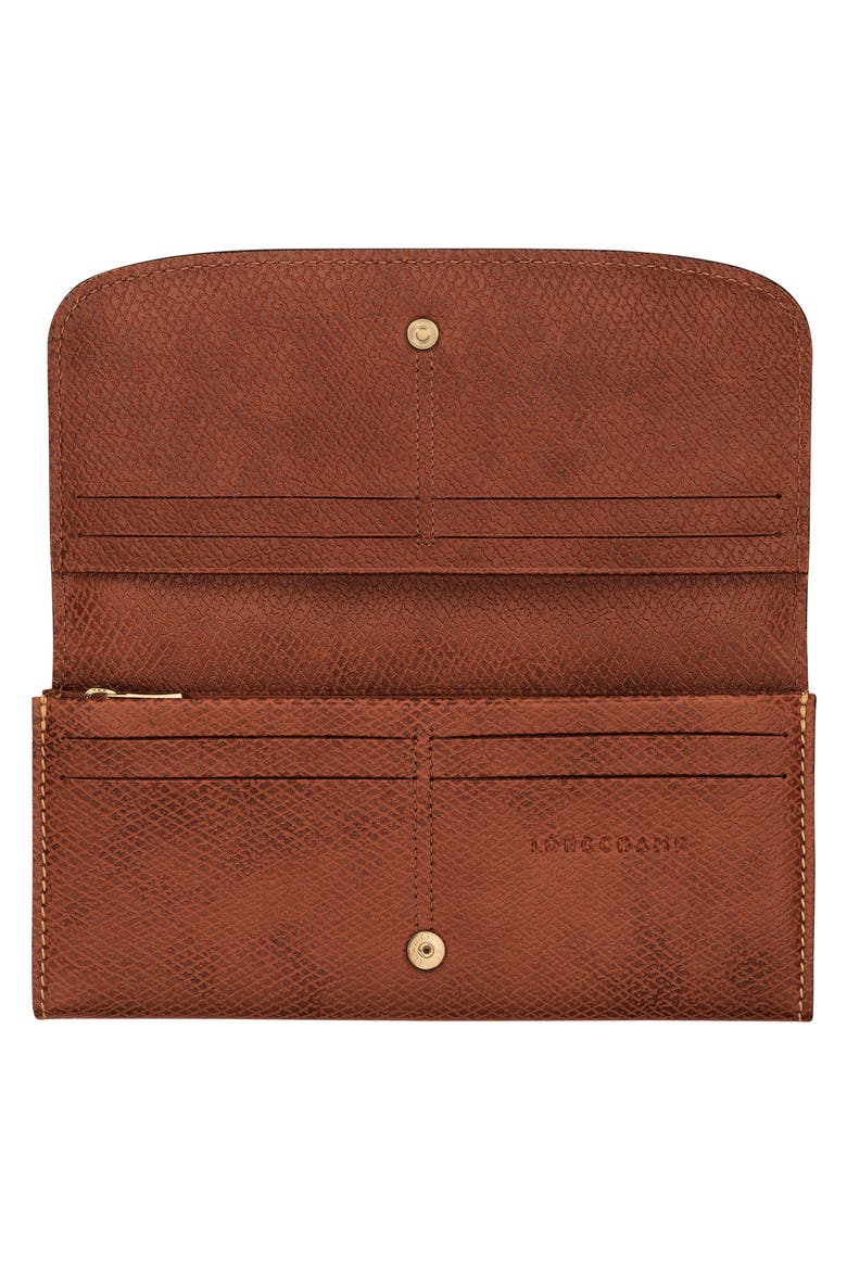 Épure Continental Leather Wallet, Alternate, color, BROWN