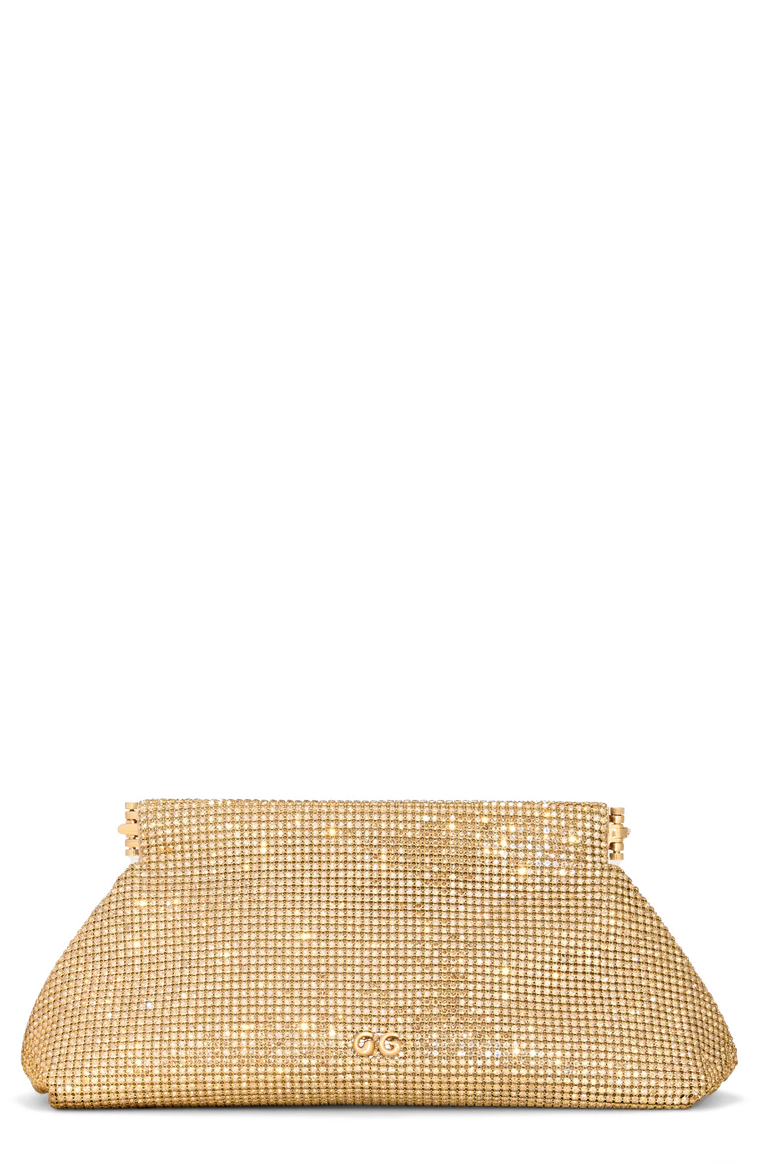 Cult Gaia Lillia Crystal Mesh Clutch, Main, color, 