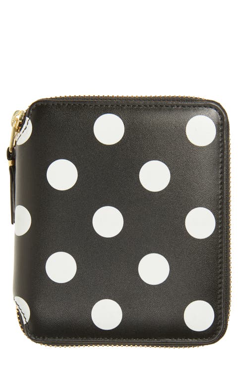 Dot Print Leather Wallet