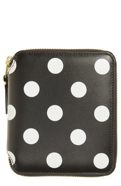 Comme des Garçons Wallets Dot Print Leather Wallet in Black  product