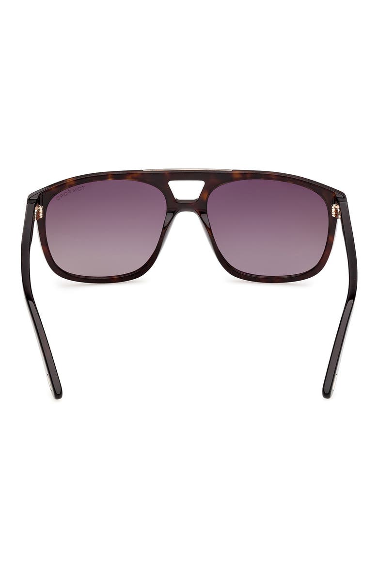 Brianna 58mm Gradient Navigator Sunglasses, Alternate, color, HAVANA ROSE GOLD / ROVIEX LENS