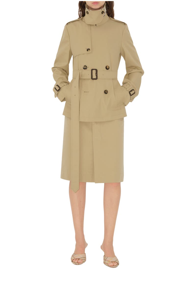 Cotton Blend Trench Jacket, Main, color, Beige