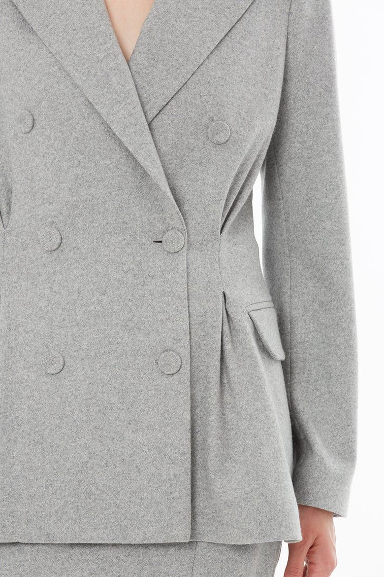Double-Breasted Notch Lapel Tailored Wool Jacket, Alternate, color, Grey