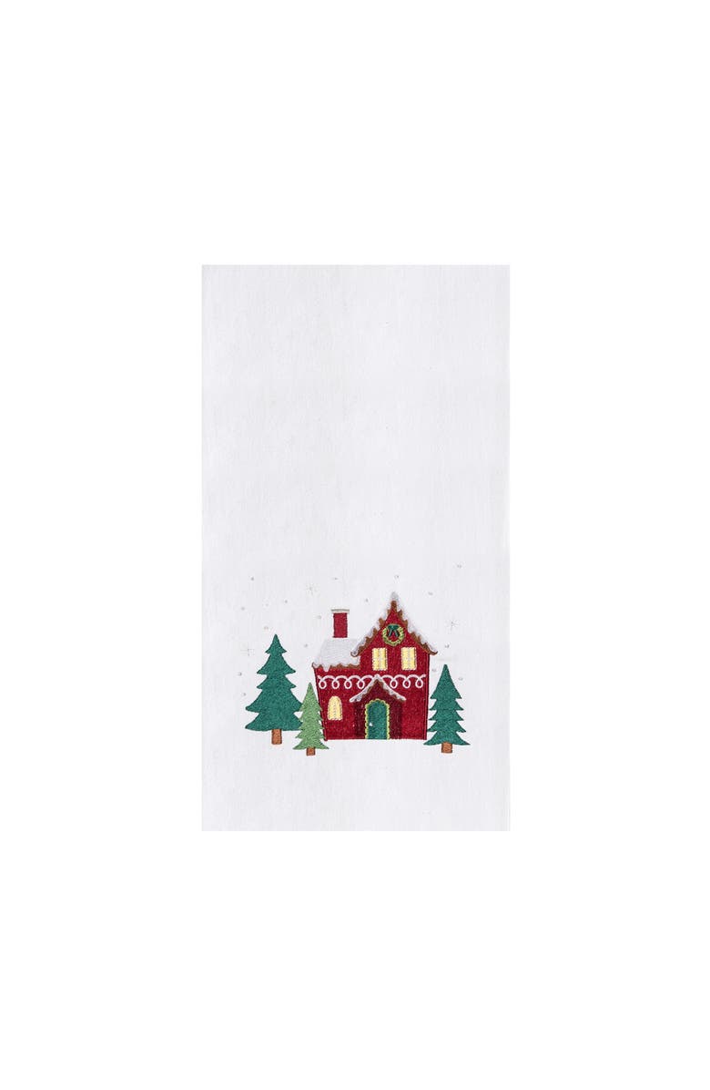 C&F Home Christmas House Towel, Main, color, Red