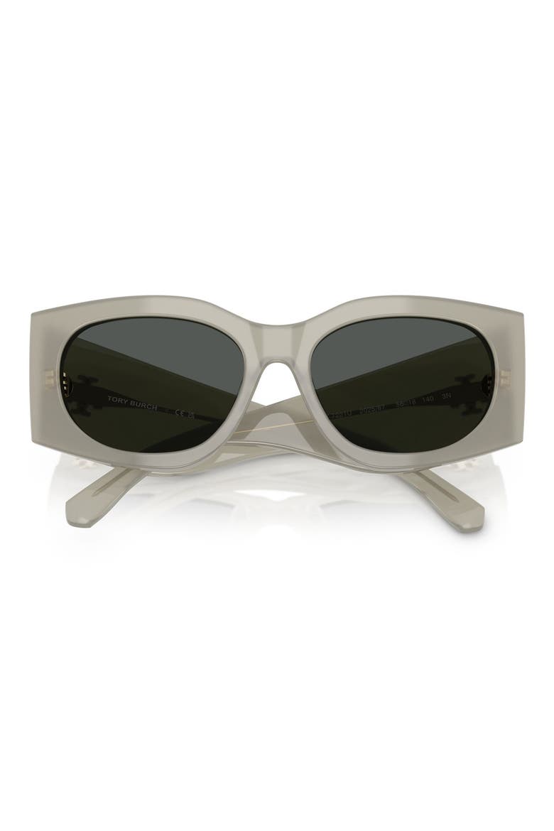 Kira 56mm Rectangular Sunglasses, Alternate, color, GREY GREEN