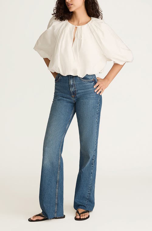 Rebecca Taylor Poplin Bubble Top In Milk
