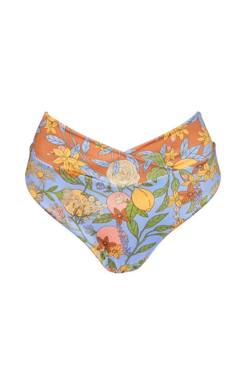 Kitty and Vibe High Hip Crossover Bikini Bottoms with Cheeky Coverage, Alternate, color, Aurelia
