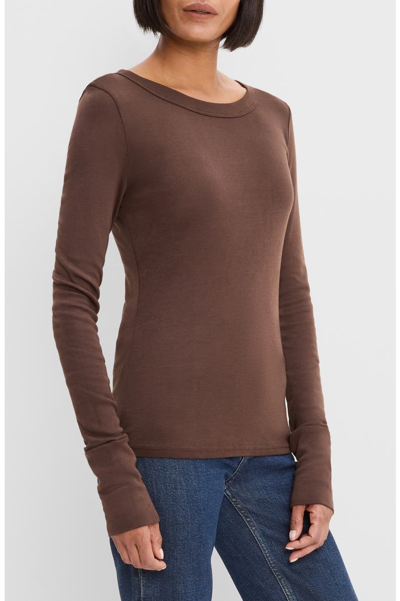 Kelso Wide Crewneck Long Sleeve T-Shirt, Alternate, color, MOLASSES