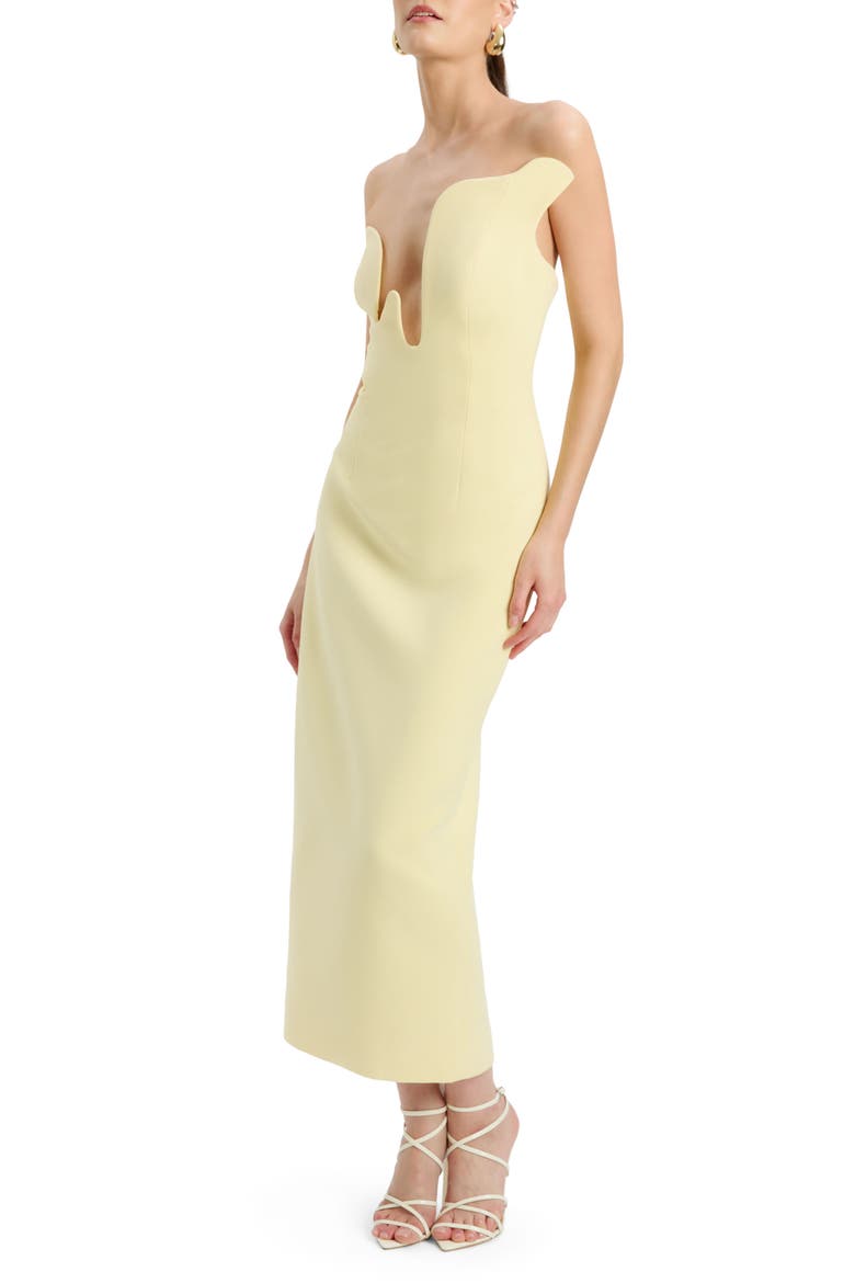 Rosalyn Strapless Dress, Alternate, color, CANARY YELLOW
