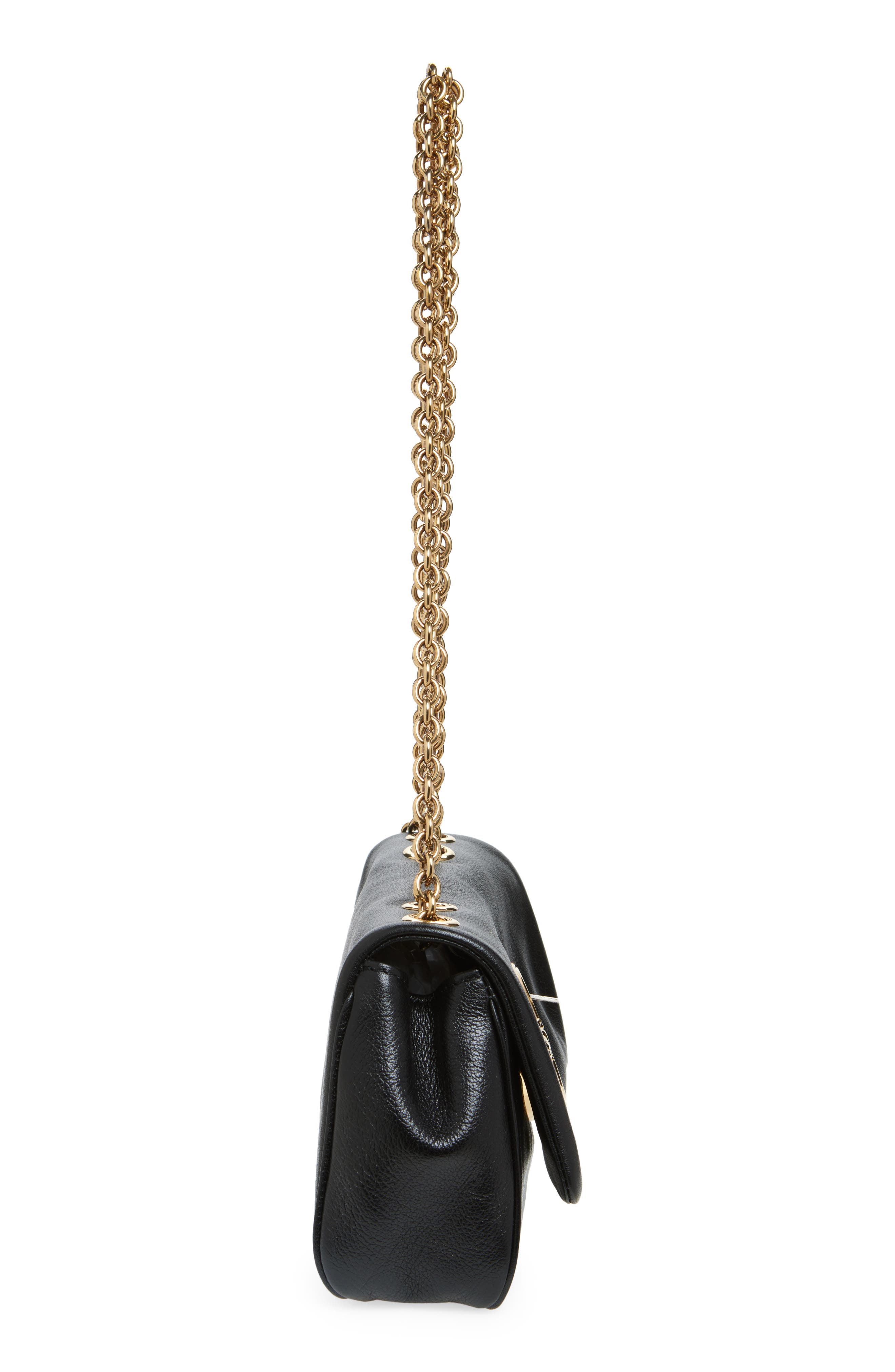 Chloé Heritage Leather Shoulder Bag, Alternate, color, Black