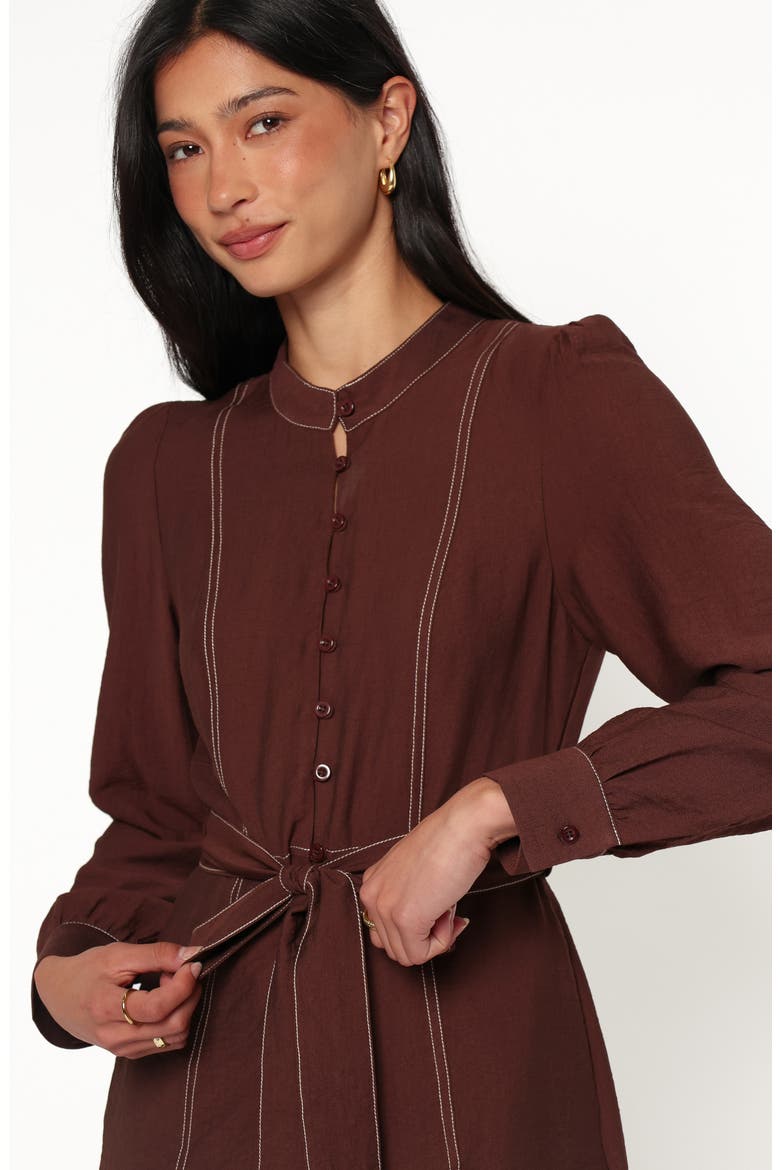 Benni Long Sleeve Romper, Alternate, color, CHOCOLATE