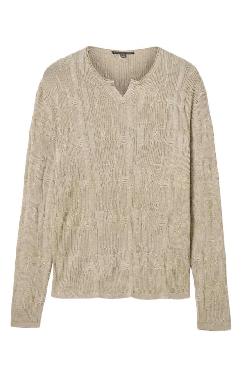 John Varvatos Vinny Broken Pattern Henley, Alternate, color, Spruce