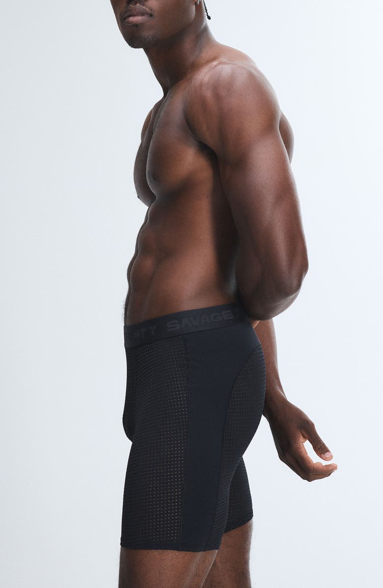 SAVAGE X FENTY Shadow Fit Long Boxer Briefs, Alternate, color, Black Caviar