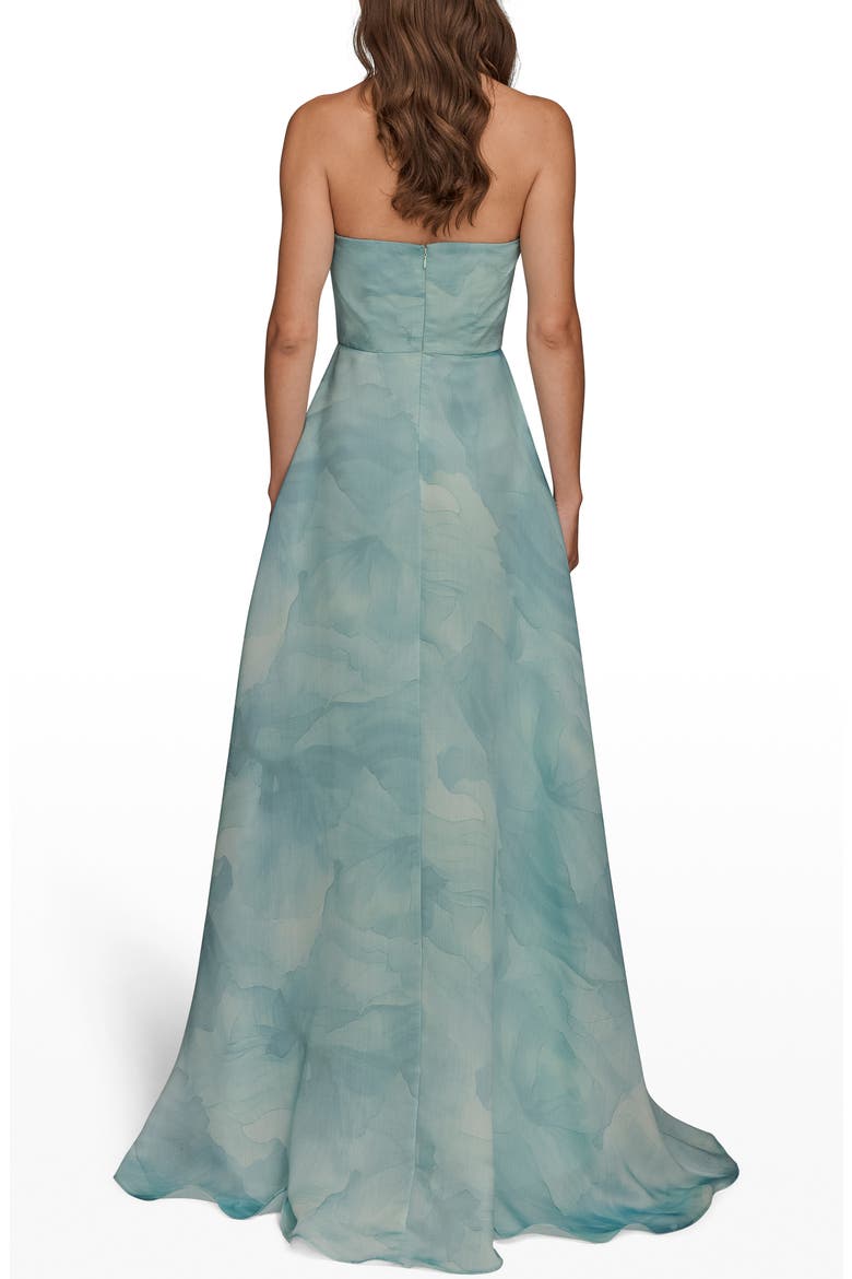 Abstract Floral Strapless Gown, Alternate, color, SEA MIST MULTI