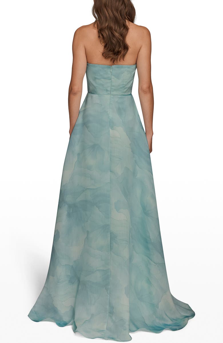 Donna Karan New York Abstract Floral Strapless Gown, Alternate, color, Sea Mist Multi