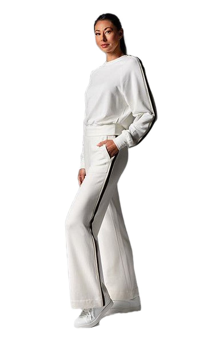 Tavi Ease Crew Stripe Sweatshirt, Main, color, Coconut Ebony