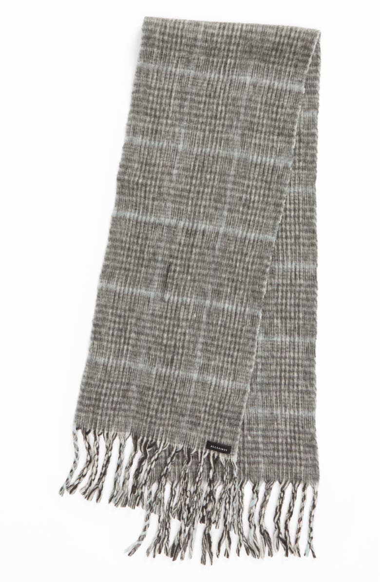 AllSaints Plaid Brushed Wool Blanket Scarf, Alternate, color, 