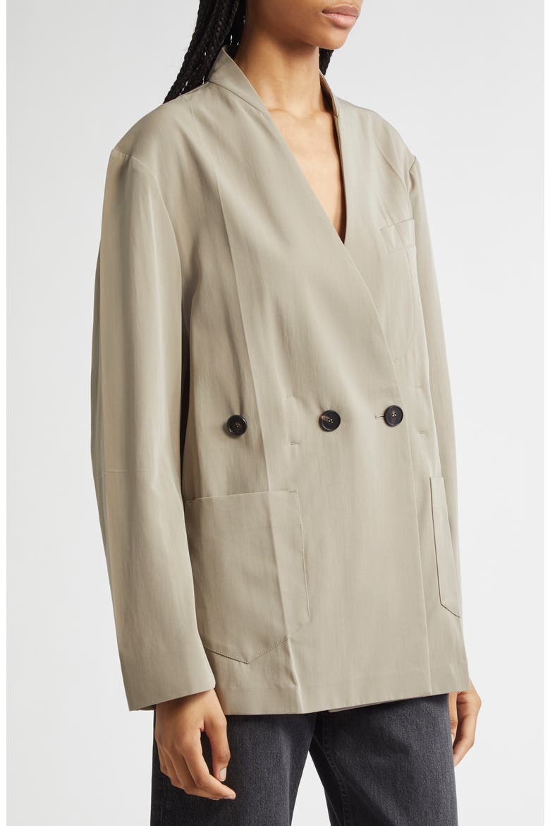Origami Belted Virgin Wool & Cotton Jacket, Alternate, color, BEIGE