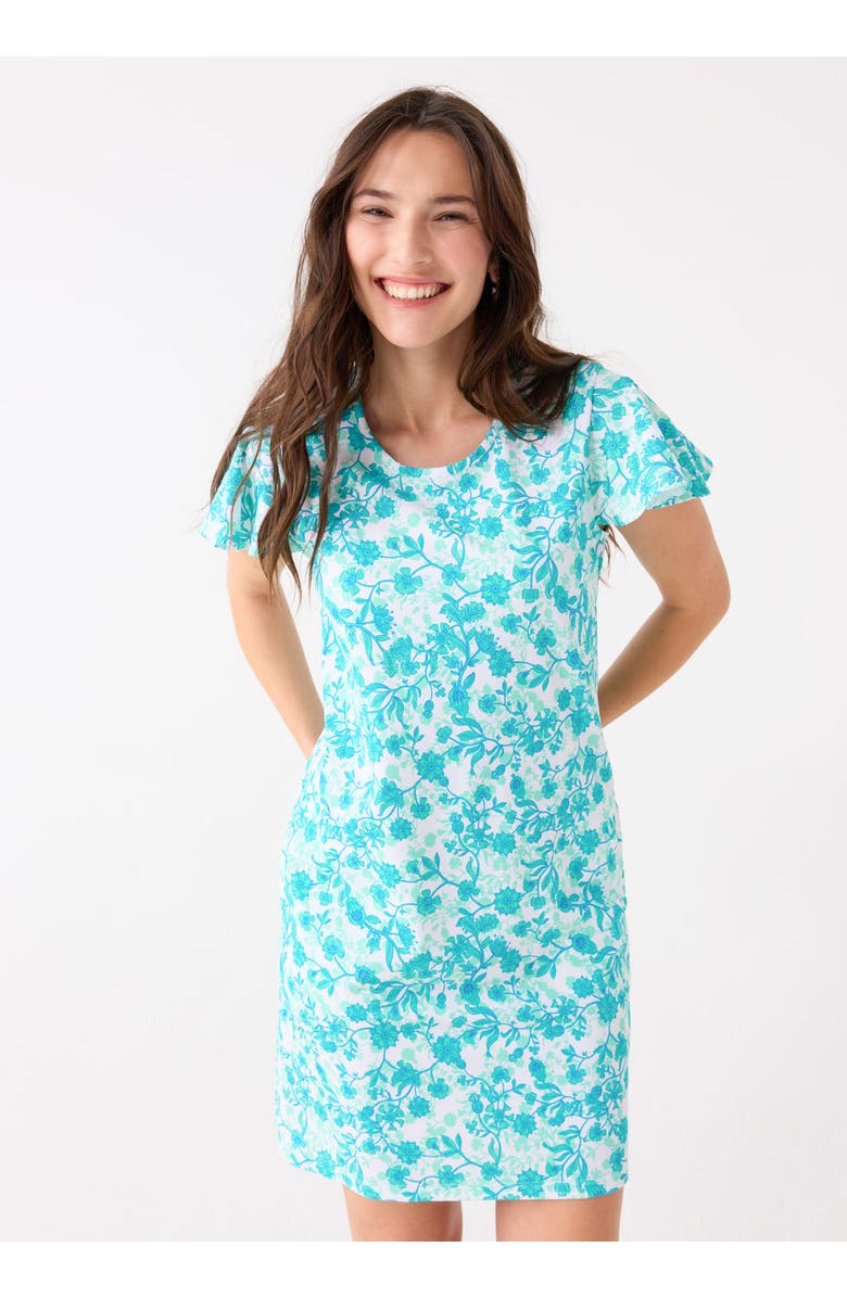Cabana Life Ruffle Short Sleeve Dress, Alternate, color, Rosemary Beach