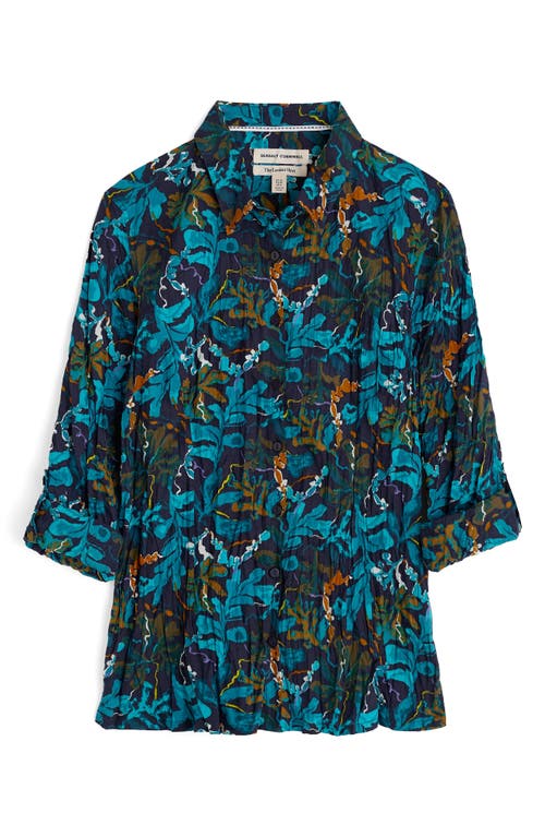 Seasalt Cornwall Larissa Printed Organic Cotton Button-up Shirt In Blue