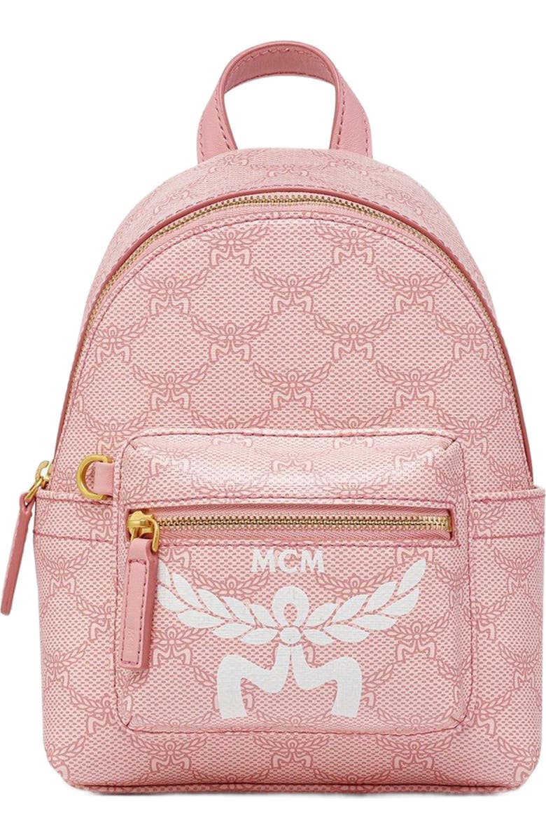 MCM Stark Bebe Boo Backpack in Lauretos, Main, color, Silver Pink