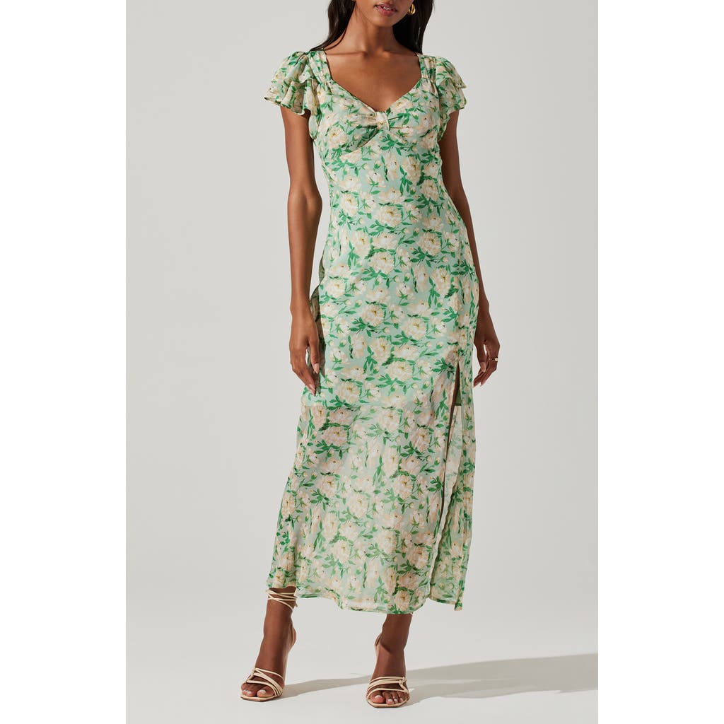 Astr The Label Maisy Midi Dress In Green Floral