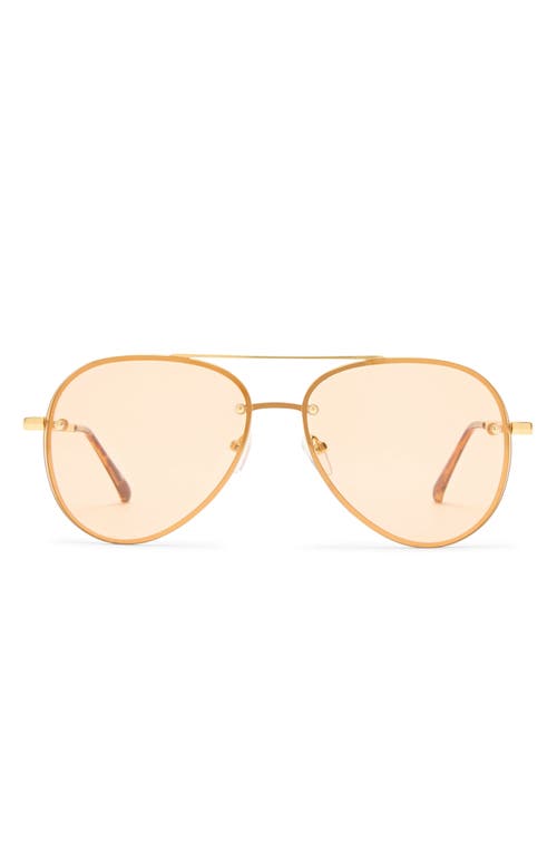 Aire Mirzam 60mm Aviator Sunglasses In Bright Gold/hazel Tint