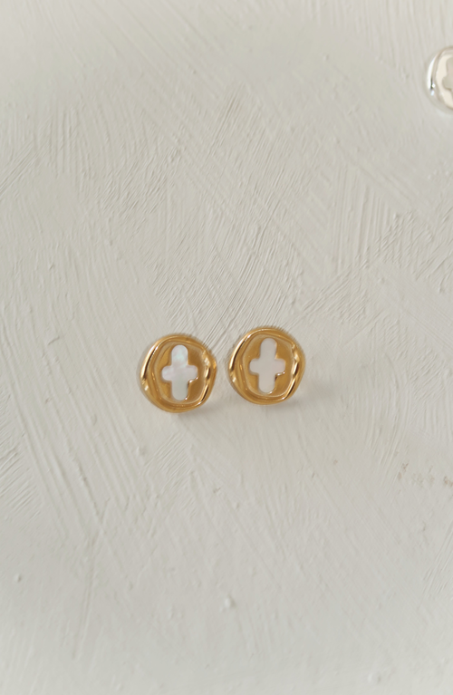 Joiana Jewelry Stamp Coin Earrings In Gold