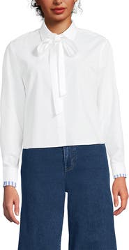 Lands' End Easy Care Shirt with Removable Bow