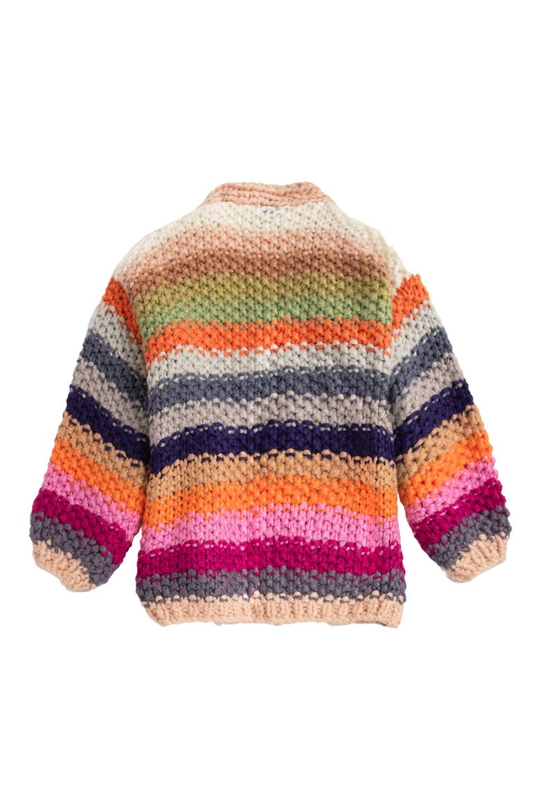 Mayflower Stripe Crochet Cardigan, Alternate, color, BEIGE MULTI