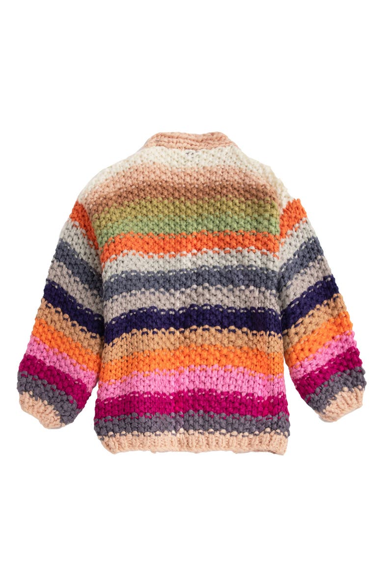 SAACHI Mayflower Stripe Crochet Cardigan, Alternate, color, Beige Multi