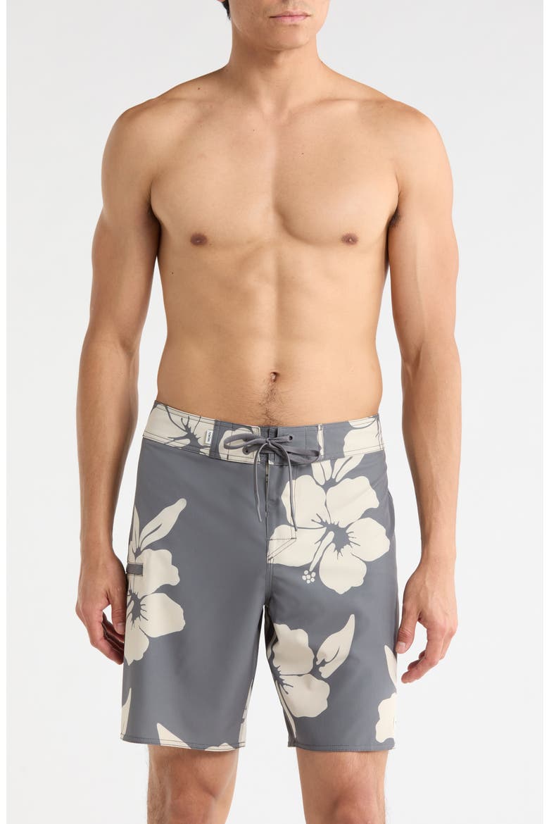 Print Classic Board Shorts, Main, color, GREY